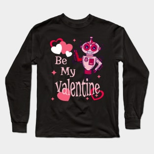 Atomic Robot Retro Vintage Cute Valentines Day Long Sleeve T-Shirt